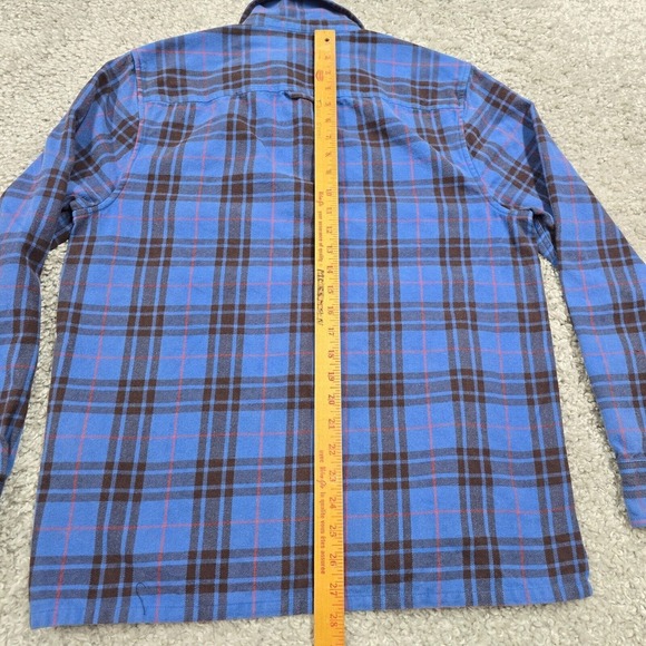 Madewell Shirt Mens Medium Blue Plaid Easy Fit Button Up Long Sleeve Easy Fit - Picture 10 of 12